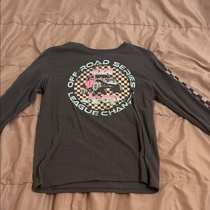 Jeep Kids Long Sleeve Shirt in Dark Gray with Pink Accents